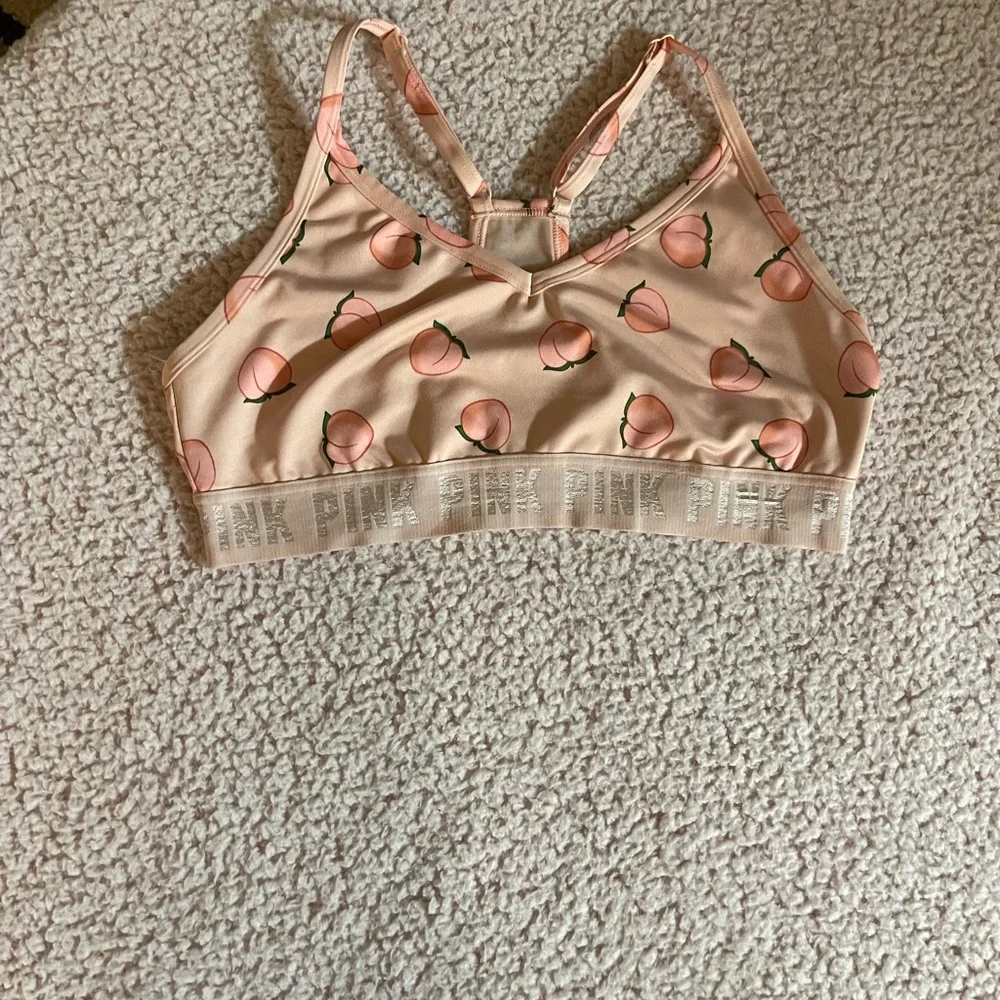 Victoria‘s Secret PINK peach 🍑 sports bra and leggings with pockets - Picture 2 of 6